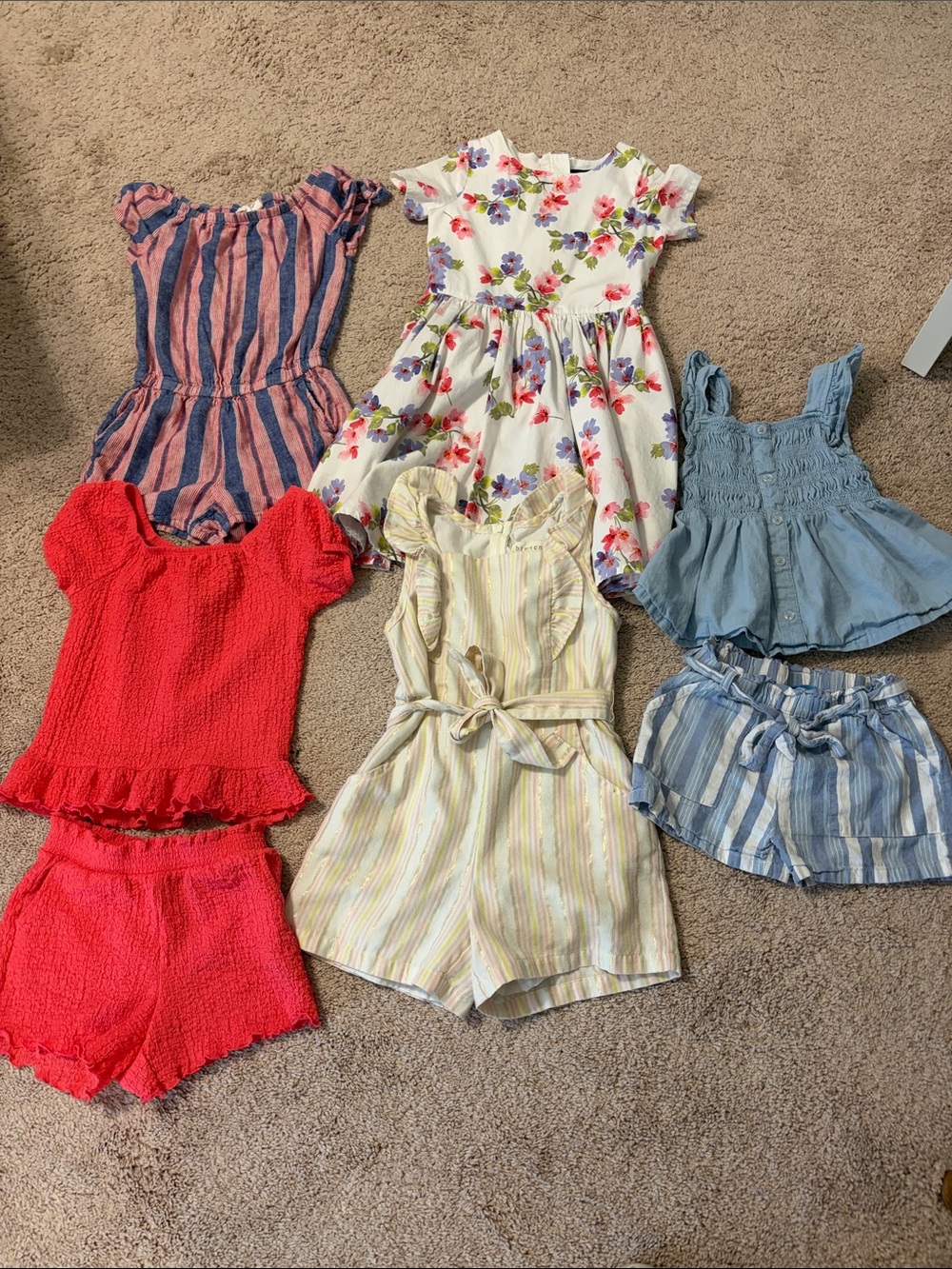 Children’s summer dress, sets, and rompers